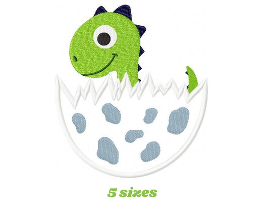Dinosaur embroidery designs - Dino egg applique machine embroidery pattern - Baby Boy Dragon file - Instant digital download pes jef dst hus