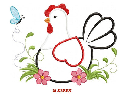 Chicken embroidery designs - hen embroidery design machine embroidery pattern - instant download - Kitchen embroidery file Chicken applique