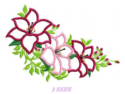 Flowers embroidery designs - Flower embroidery design machine embroidery pattern - rose embroidery file - flower applique design floral