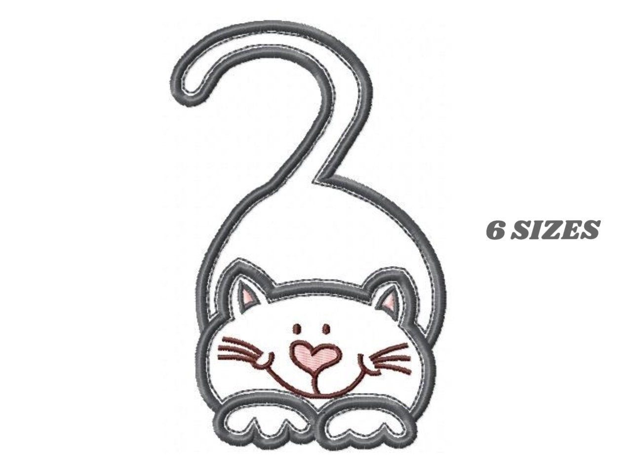 Cat embroidery design - Kitty embroidery designs machine embroidery pattern - Pet embroidery file - baby girl embroidery cat applique design
