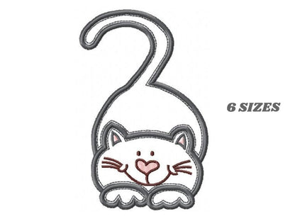 Cat embroidery design - Kitty embroidery designs machine embroidery pattern - Pet embroidery file - baby girl embroidery cat applique design