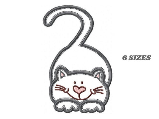 Cat embroidery design - Kitty embroidery designs machine embroidery pattern - Pet embroidery file - baby girl embroidery cat applique design