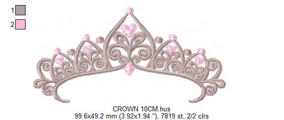 Crown embroidery designs - Princess crown embroidery design machine embroidery pattern - Beauty Pageant Crown design - princess queen crown