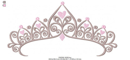 Crown embroidery designs - Princess crown embroidery design machine embroidery pattern - Beauty Pageant Crown design - princess queen crown
