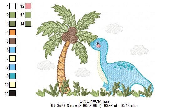 Dinosaur embroidery designs - Dino embroidery design machine embroidery pattern - Baby boy embroidery file Brontosaurus Design digital file