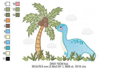 Dinosaur embroidery designs - Dino embroidery design machine embroidery pattern - Baby boy embroidery file Brontosaurus Design digital file