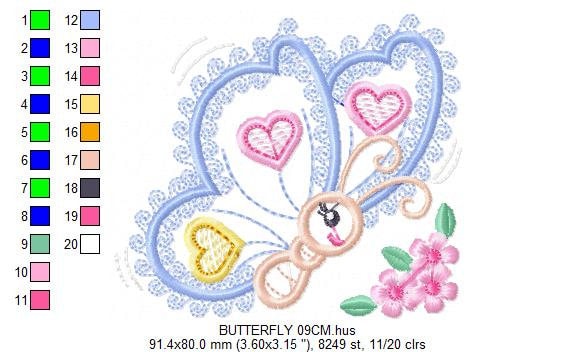 Butterfly embroidery design - Animal embroidery designs machine embroidery pattern - Baby girl embroidery file - butterfly applique design