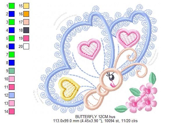 Butterfly embroidery design - Animal embroidery designs machine embroidery pattern - Baby girl embroidery file - butterfly applique design