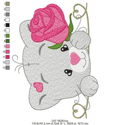 Cat embroidery design - Kitty embroidery designs machine embroidery pattern - Pet embroidery file - Baby girl embroidery Kitchen cloth Apron