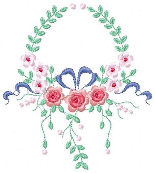Monogram Frame embroidery designs - Flower embroidery design machine embroidery pattern - Rose wreath embroidery file - baby girl embroidery