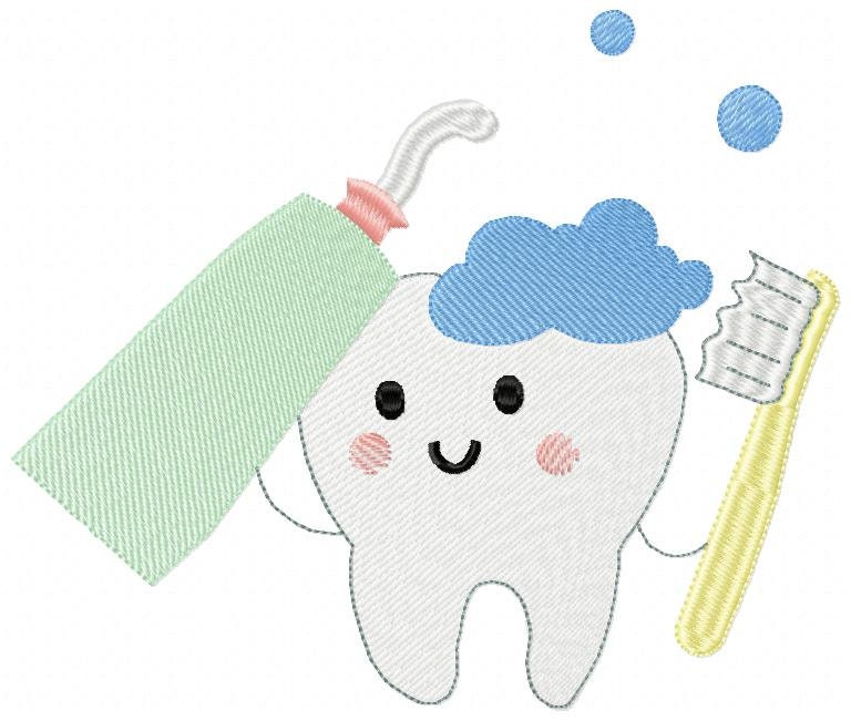 Tooth embroidery designs - Toothpaste embroidery design machine embroidery pattern - toothbrush embroidery file - Dental instant download