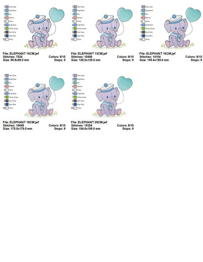 Elephant embroidery designs - Animal embroidery design machine embroidery pattern - Baby boy embroidery file - girl kid embroidery Sailor
