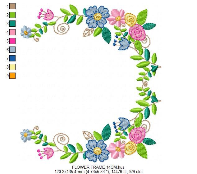 Monogram Frame embroidery designs - Flower embroidery design machine embroidery pattern - rose wreath embroidery file - baby girl embroidery Marcia Embroidery