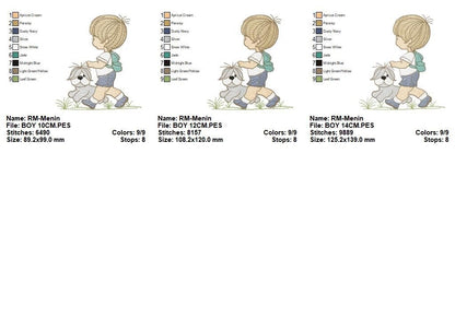 Boy embroidery designs - Dog embroidery design machine embroidery pattern - boy with dog embroidery file - student embroidery school boy