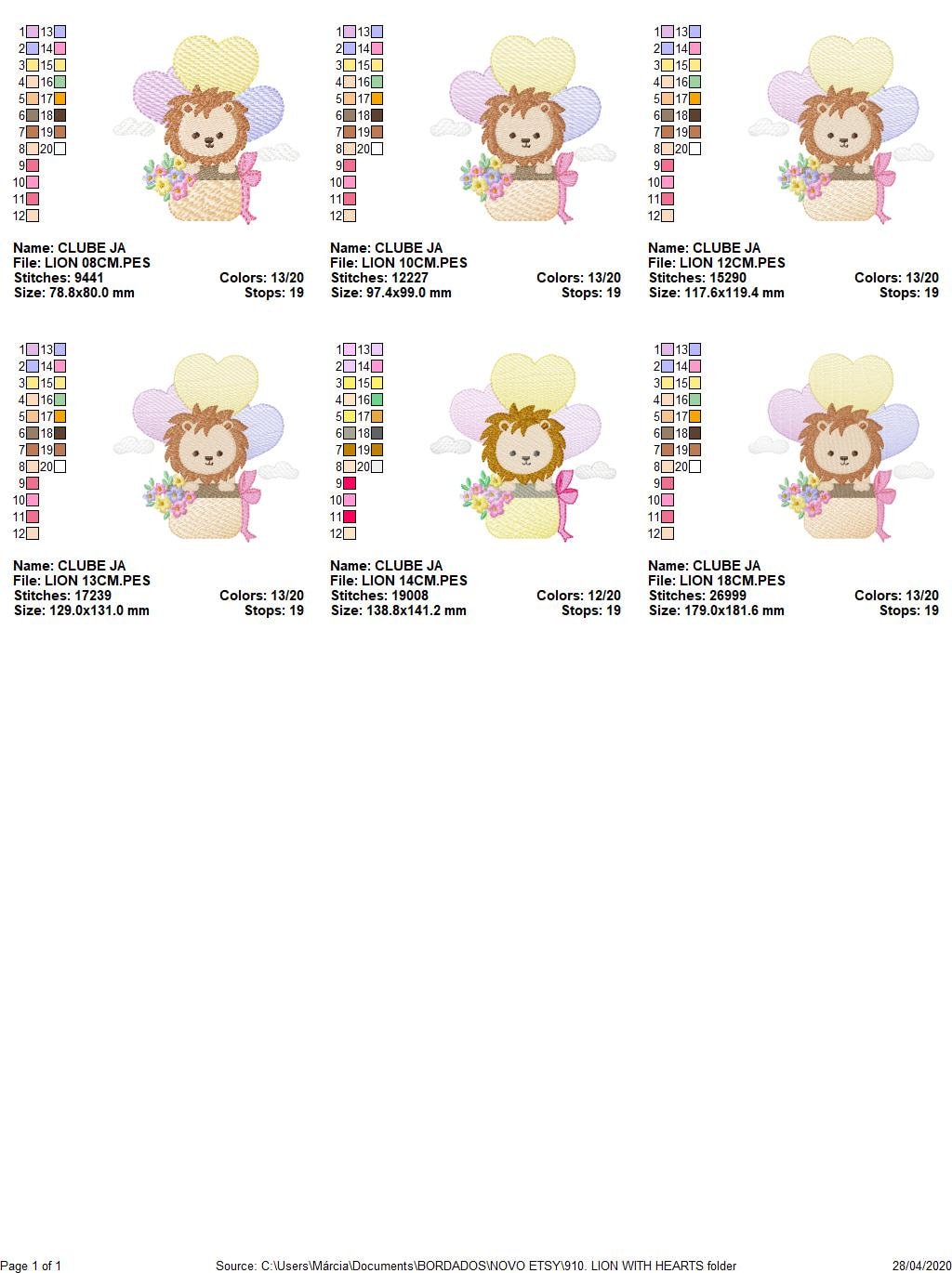 Lion embroidery designs - Safari wild animal with balloons machine embroidery pattern - Baby boy file - Instant digital download pes jef dst Marcia Embroidery