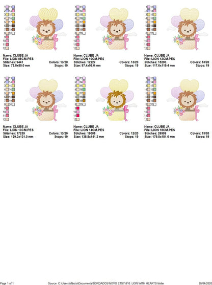 Lion embroidery designs - Safari wild animal with balloons machine embroidery pattern - Baby boy file - Instant digital download pes jef dst Marcia Embroidery