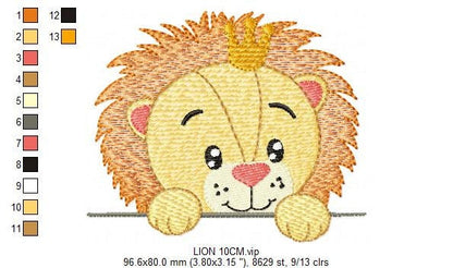 Peek a boo Lion embroidery designs - Safari embroidery design machine embroidery pattern - Baby boy embroidery file