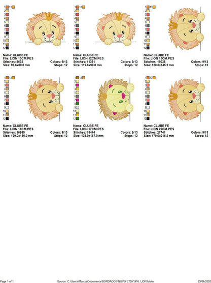 Peek a boo Lion embroidery designs - Safari embroidery design machine embroidery pattern - Baby boy embroidery file