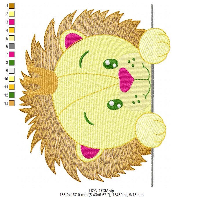 Peek a boo Lion embroidery designs - Safari embroidery design machine embroidery pattern - Baby boy embroidery file