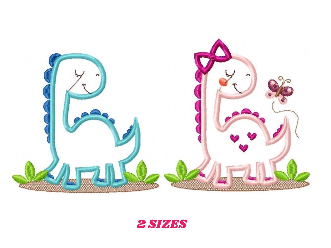 Dinosaur embroidery designs - Dino machine embroidery pattern - Baby boy and girl file - Dinosaur Applique - Instant digital download pes