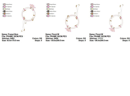 Monogram Frame embroidery designs - Flower embroidery design machine embroidery pattern - rose wreath embroidery file - baby girl embroidery