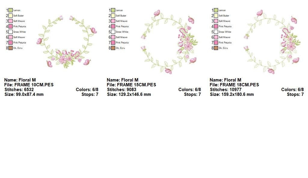 Monogram Frame embroidery designs - Flower embroidery design machine embroidery pattern - rose wreath embroidery file - baby girl embroidery