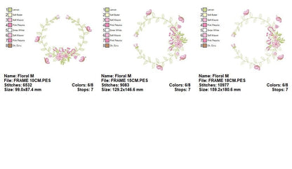 Monogram Frame embroidery designs - Flower embroidery design machine embroidery pattern - rose wreath embroidery file - baby girl embroidery