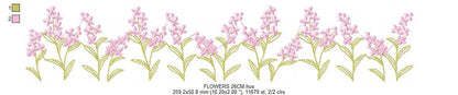 Flower garden Divider embroidery designs - Spring flowers Line machine embroidery pattern - Kitchen Tea towel file - Instant download pes