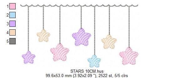 Star embroidery design - rain embroidery design machine embroidery pattern - baby girl embroidery file - digital file instant download