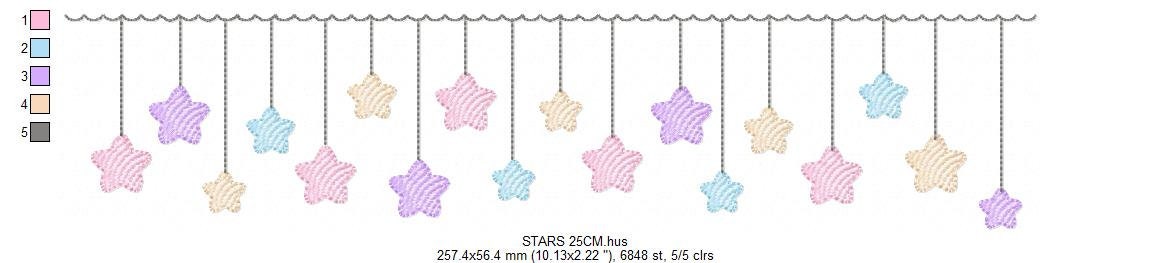 Star embroidery design - rain embroidery design machine embroidery pattern - baby girl embroidery file - digital file instant download