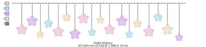 Star embroidery design - rain embroidery design machine embroidery pattern - baby girl embroidery file - digital file instant download
