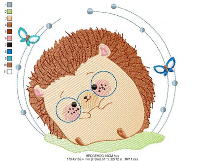 Hedgehog embroidery designs - Animal with glasses embroidery design machine embroidery pattern - Porcupine embroidery file  instant download Marcia Embroidery