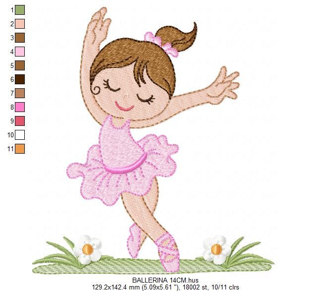 Ballerina embroidery designs - Ballet embroidery design machine embroidery pattern - instant download - Baby girl embroidery digital file