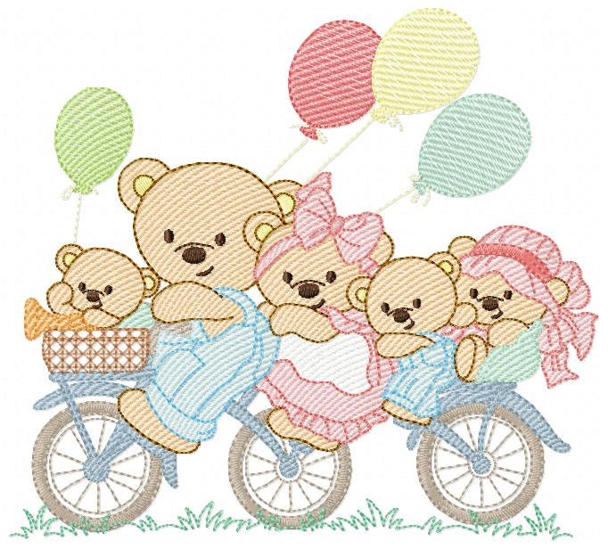Bear embroidery designs - Teddy embroidery design machine embroidery pattern - Bear family embroidery file - Baby boy embroidery download
