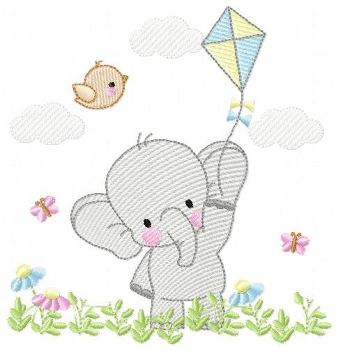 Elephant embroidery designs - Animal embroidery design machine embroidery pattern - Baby girl embroidery file - kid embroidery Towel pillow
