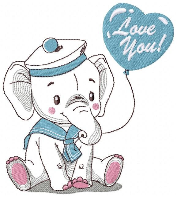 Elephant embroidery designs - Animal embroidery design machine embroidery pattern - Baby boy embroidery file - instant download Peace Love