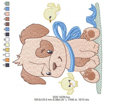 Dogs embroidery designs - Dog embroidery design machine embroidery pattern - Puppy embroidery file -  baby boy embroidery instant download Marcia Embroidery
