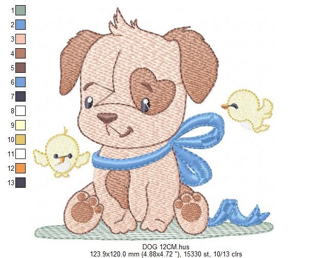 Dogs embroidery designs - Dog embroidery design machine embroidery pattern - Puppy embroidery file -  baby boy embroidery instant download Marcia Embroidery