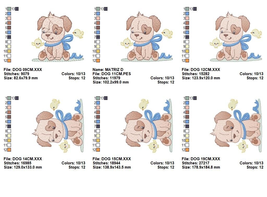Dogs embroidery designs - Dog embroidery design machine embroidery pattern - Puppy embroidery file -  baby boy embroidery instant download Marcia Embroidery
