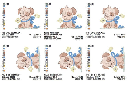 Dogs embroidery designs - Dog embroidery design machine embroidery pattern - Puppy embroidery file -  baby boy embroidery instant download Marcia Embroidery