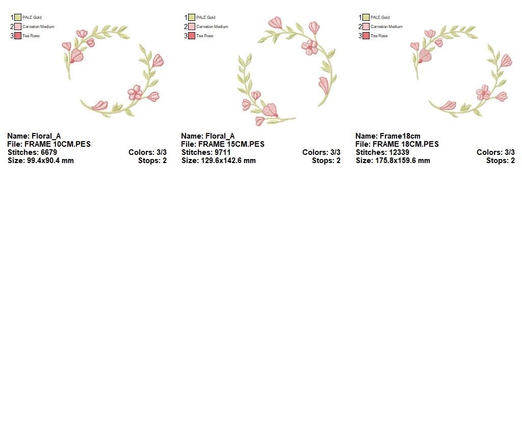 Monogram Frame embroidery designs - Flower embroidery design machine embroidery pattern - Flower wreath embroidery file - digital download