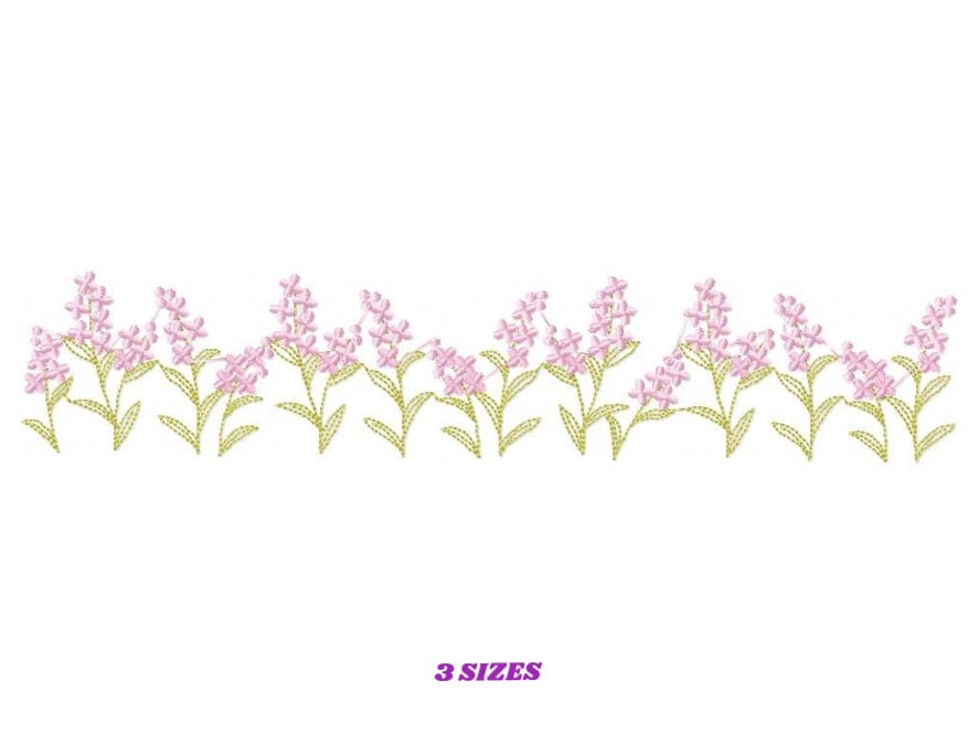 Flower garden Divider embroidery designs - Spring flowers Line machine embroidery pattern - Kitchen Tea towel file - Instant download pes