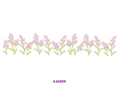 Flower garden Divider embroidery designs - Spring flowers Line machine embroidery pattern - Kitchen Tea towel file - Instant download pes
