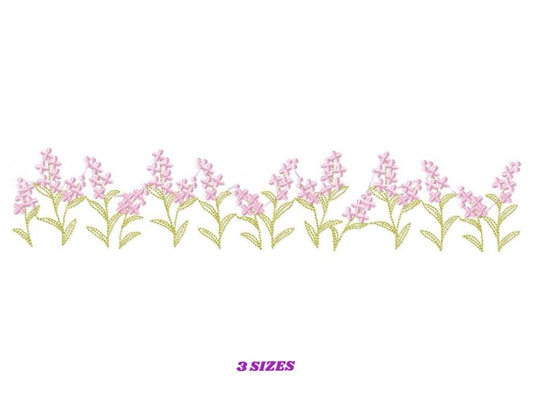 Flower garden Divider embroidery designs - Spring flowers Line machine embroidery pattern - Kitchen Tea towel file - Instant download pes
