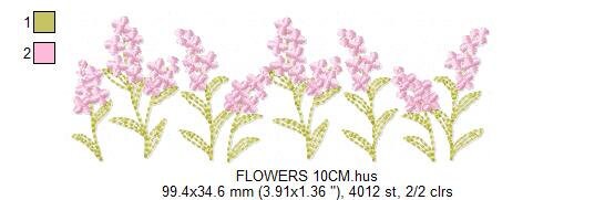Flower garden Divider embroidery designs - Spring flowers Line machine embroidery pattern - Kitchen Tea towel file - Instant download pes