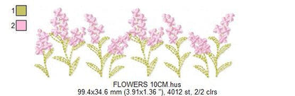 Flower garden Divider embroidery designs - Spring flowers Line machine embroidery pattern - Kitchen Tea towel file - Instant download pes