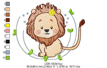 Lion embroidery designs - Safari embroidery design machine embroidery pattern - Baby boy embroidery file - Lion king embroidery download pes