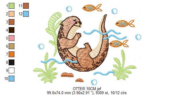 Otter embroidery design - Animal embroidery designs machine embroidery pattern - Woodland animals embroidery file - instant download pes jef