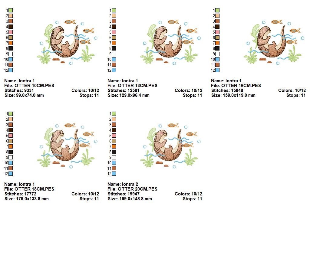 Otter embroidery design - Animal embroidery designs machine embroidery pattern - Woodland animals embroidery file - instant download pes jef