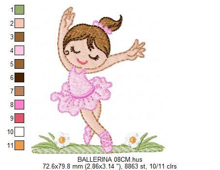 Ballerina embroidery designs - Ballet embroidery design machine embroidery pattern - instant download - Baby girl embroidery digital file